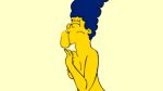  big_breasts blue_hair breasts cartoon deepthroat gif hair marge_simpson oral the_simpsons yellow_skin 