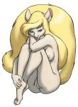 animaniacs anthro breasts cute dr_comet furry long_hair minerva_mink nipples pussy simple_background sitting smile solo tail transparent_background
