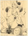 2004 breasts disney julius_zimmerman_(artist) mickey_mouse monochrome nipples peter_pan pussy sex tinker_bell 