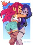 2_girls 2girls blush dc_comics female female/female female_only hugging implied_yuri koriand&#039;r older older_female rachel_roth raven_(dc) starfire teen_titans the_other_half wholesome young_adult young_adult_female young_adult_woman