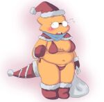 1girl 2d 2d_(artwork) adorable alphys alphys_(undertale) alternate_costume anthro anthro_only aruput aruput_ut belly bikini blush breasts buckteeth christmas chubby chubby_anthro chubby_belly chubby_female cute digital_media_(artwork) female_anthro female_only full_body glasses gradient_background lizard lizard_girl lizard_tail monster monster_girl navel non-mammal_breasts non-mammal_navel reptile reptile_girl reptile_tail santa_bag santa_boots santa_costume santa_gloves santa_hat scalie simple_background socks solo_anthro solo_female swimsuit tail teeth third-party_source two-tone_background undertale undertale_(series) video_game_character video_games yellow_body yellow_skin