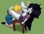  1girl adventure_time blonde_hair breasts cubbychambers finn_the_human marceline nipples pussylicking 