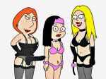  american_dad bra corset family_guy francine_smith gag gloves hayley_smith lois_griffin panties stockings strap-on 