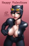  batman_(series) breasts catthouse_studios catwoman dc dc_comics looking_at_viewer nipples oni_(artist) selina_kyle valentine&#039;s_day 