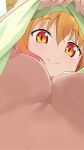  1girl areola big_breasts blush breasts hiroki_(yyqw7151) horn humanoid miss_kobayashi&#039;s_dragon_maid monster_girl nipples orange_hair shirt_lift smile tohru_(dragon_maid) 