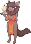 1girl alpha_channel anthro aoife beverage black_nose breasts canine cherry_(fruit) clothed clothing ear_piercing facial_piercing food fruit furry gif hensa_(artist) mammal milkshake_(food) nose_piercing original piercing simple_background transparent_background wolf