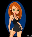 1girl breasts dress female_only fnbman green_eyes jpeg_artifacts kim_possible kimberly_ann_possible light_skin nipples solo_female