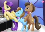  1boy 2girls bowtie cutie_mark equestria_untamed equine_penis female/female friendship_is_magic from_behind male/female multiple_girls my_little_pony oral penetration pony pussylicking sex tagme tail threesome 