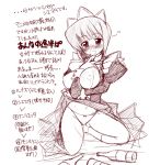  1girl breasts kisairo_kaede maid monochrome panties siesta simple_background skirt skirt_lift solo translation_request underwear zero_no_tsukaima 