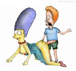  beastsexillustrated beavis beavis_and_butt-head marge_simpson the_simpsons white_background yellow_skin 