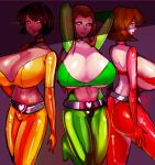 2015 3_girls alex_(totally_spies) ass big_ass bodysuit breasts breasts_bigger_than_head breasts_bigger_than_torso clover_(totally_spies) happy heart hips huge_breasts looking_at_viewer multiple_girls sam_(totally_spies) totally_spies zxcv