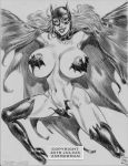  2015 areolae batgirl breasts dc dc_comics julius_zimmerman_(artist) monochrome nipples tagme 