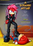 a_strange_affair arms_behind_back bbmbbf black_spots blue_eyes bondage closed_eyes comic cover_page grin hands_on_hips incest lien-da mobius_unleashed mother_&amp;_son mouth_taped palcomix red_fur rutan_the_echidna sega sonic_(series) sonic_the_hedgehog_(series) whip white_tips