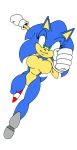  1girl big_breasts breasts genderswap gloves running simple_background smile solo sonic sonic_team sonic_the_hedgehog transparent_background video_games 