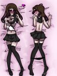 aly_artist artist_self-insert blush brunette dakimakura pillow pink_eyes school_girl school_uniform schoolgirl self_insert