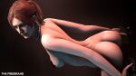  1girl 3d artist_name ass bent_over breasts brown_hair capcom claire_redfield female gun highres looking_back nude pasties ponytail resident_evil resident_evil_revelations_2 shotgun source_filmmaker the_firebrand weapon 