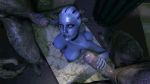  1girl 2boys 3d alien asari ass big_breasts blue_skin breasts collar crossover double_handjob dreamhawk electronic_arts from_above gif halo_(series) handjob high_res huge_penis interspecies kneel liara_t&#039;soni long_nails looking_up mass_effect microsoft monster multiple_boys nude on_knees penis sangheili source_filmmaker testicle threesome 