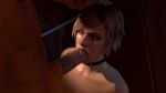 1boy 1girl 3d animated blonde_hair brown_hair choker fellatio gif hand_on_head heather_mason male/female nude oral penis reload shiny_skin short_hair silent_hill source_filmmaker uncensored veiny_penis 