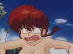  1girl anime ecchi nipples ranma_1/2 ranma_saotome redhead topless 