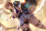 1girl alluring big_breasts blonde_hair blue_eyes breasts cameltoe cleavage clothing clothing_damage curvy damaged damaged_armor damaged_clothes female_only high_res high_resolution limgae long_hair looking_at_viewer milf panties project_soul pubic_hair shield silf skirt sophitia_alexandra soul_calibur soul_calibur_ii soul_calibur_iii soul_calibur_vi torn_clothes torn_clothing wide_hips