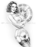  1girl armando_huerta big_breasts breasts female hayley_atwell marvel nipples peggy_carter star tagme white_background 