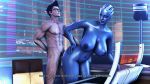  1girl 3d asari barneh breasts crossover female liara_t&#039;soni mass_effect navel nipples no_more_heroes source_filmmaker text travis_touchdown 