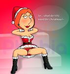  boots breasts family_guy hat headgear lois_griffin panties pussy santa_hat text 