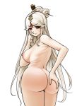  1girl 1girl 1girl ass bare_shoulders big_breasts blush breasts from_behind genshin_impact hair_ornament hairpin hand_on_ass high_resolution huge_ass jewelry long_hair looking_at_viewer looking_back ningguang nipples nude red_eyes shiny shiny_hair shiny_skin sideboob silver_hair smile sweatdrop very_long_hair 