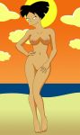 1girl amy_wong beach contrapposto female_only front_view full_body futurama hand_on_hip looking_at_viewer nude pervyangel pinup