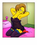  breasts edna_krabappel nipples shoes stockings the_simpsons white_border yellow_skin 