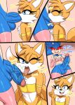  anthro balls bmayyneart canid canine clothed clothing comic crossdressing duo eulipotyphlan fellatio fox furry genitals girly hedgehog high_res male male/male mammal miles_&quot;tails&quot;_prower penis sonic_the_hedgehog sonic_the_hedgehog_(series) wide_hips 