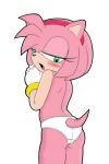  1girl amy_rose anthro ass backshot blush cute embarrassed furry furry_bomb looking_back mitsuharu_takura panties panties_only pink_hair sega simple_background solo solo_female sonic sonic_the_hedgehog_(series) tail transparent_background underwear video_games 