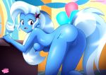  1girl ass bent_over blue_skin breasts cutie_mark equestria_untamed female friendship_is_magic human my_little_pony nude pussy tagme trixie 