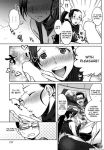 1girl blush breasts english_text greyscale masturbation monochrome motion_lines namboku penis text there&#039;s_a_ninja_in_my_house!_(doujin) web_address