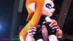  1boy 1girl 3d animated animated_gif ass ass_grab fangs gif high_res highres inkling lesdia lesdias long_hair looking_back mask nintendo penis pointy_ears sex shorts splatoon squid tentacle tentacle_hair thigh_sex 