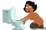 dark-skinned_female donna_tubbs gp375 kneeling the_cleveland_show toilet topless transparent_background