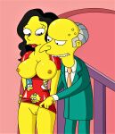  1boy 1girl age_difference big_breasts bottomless creek_12 erect_nipples katy_perry montgomery_burns no_bra no_panties shaved_pussy the_simpsons thighs topless 