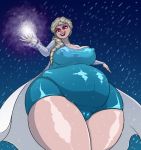  ass big_ass big_breasts breasts clothes daredemon7000 disney elsa erect_nipples evil frozen_(movie) happy hips lips looking_at_viewer nipples pussy red_eyes snow solo wide_hips 