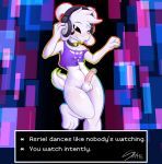 1boy 2d 2d_(artwork) alternate_version_available anthro anthro_only asriel_dreemurr asriel_dreemurr_(god_of_hyperdeath) blush boss_monster bottomless caprine clothed clothing collar dancing delta_rune_(emblem) digital_media_(artwork) erection face_markings femboy floppy_ears fur furry furry_male furry_only girly goat goat_ears goat_horns headphones horns male male_anthro male_only mammal monster monster_boy music penis purple_clothing solo_anthro solo_male stick-shiply testicles undertale undertale_(series) video_game_character video_games white_body white_fur