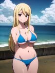  ai_generated beach big_breasts bikini blonde_hair breasts fairy_tail long_hair looking_at_viewer lucy_heartfilia stable_diffusion 