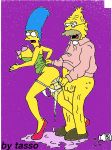 abraham_simpson age_difference breasts_out_of_clothes breasts_outside cheating_wife cum drugs excessive_cum marge_simpson milf rape tasso the_simpsons yellow_skin