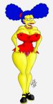  big_ass big_breasts breasts grey_background huge_breasts marge_simpson maxtlat milf the_simpsons yellow_skin 