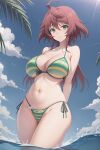  1girl ai_generated baku_ane:_otouto_shibocchau_zo! beach big_breasts bikini breasts navel smile stable_diffusion thick_thighs thighs yurine_hayasaki 