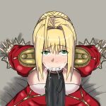  bamboo fate/extra fate/stay_night grey_background penis saber saber_extra 
