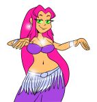  big_ass big_breasts breasts dancing green_eyes pink_hair scobionicle99 starfire teen_titans transparent_background 