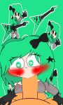 1boy 1girl black_gloves blush blushing_at_viewer bowtie clothed_female_nude_male fellatio first_person_view first_porn_of_character first_porn_of_franchise five_nights_at_agk_studios five_nights_at_freddy&#039;s fnatas green_eyes green_hair guitar heart-shaped_pupils looking_at_viewer male_pov medium_breasts neila neila_(five_nights_at_agk_studios) poster pov pov_eye_contact star_sticker sticker sticker_on_face tagme