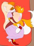  1girl 2016 age_difference anthro areola big_breasts breasts canine digitaldomain123 duo erect_nipples fox furry huge_breasts kiss_mark lagomorph male mammal mature_female miles_&quot;tails&quot;_prower nipples older_female rabbit sega vanilla_the_rabbit younger_male 