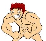 flexing nude nude_male parody_rangers red_meat_(parody_rangers) super_freakin&#039;_parody_rangers