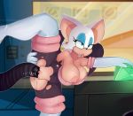  1girl 2015 anthro areola bat breasts chaos_emerald cleavage clothed clothing consentacles erect_nipples exposed_breasts female female_only furry huge_breasts large_breasts mammal nipples penetration pussy rouge_the_bat sega sex somescrub sonic_(series) tentacle vaginal vaginal_penetration 