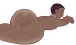 big_ass dark-skinned_female dark_skin dat_ass james-ab laying_on_side pussy white_background 